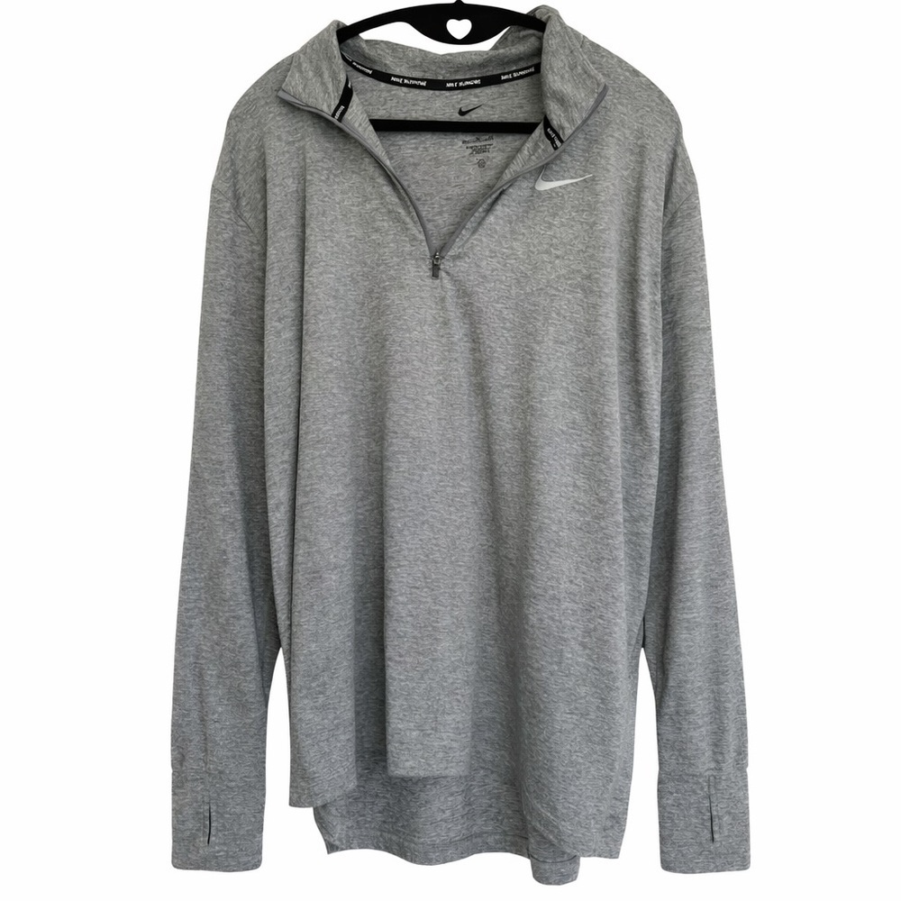 Nike Heather Gray Dri-FIT Running Quarter-Zip